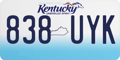 KY license plate 838UYK