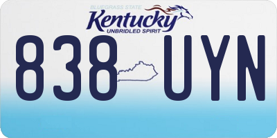 KY license plate 838UYN