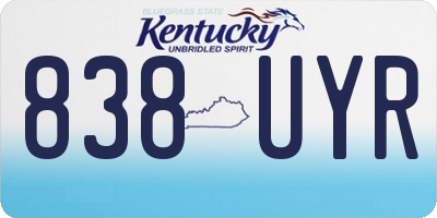 KY license plate 838UYR
