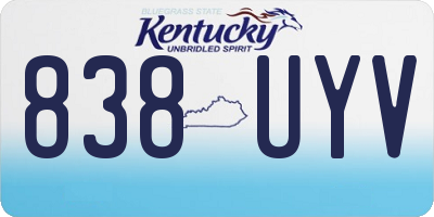 KY license plate 838UYV