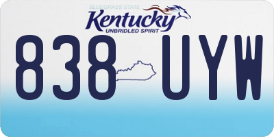 KY license plate 838UYW
