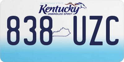 KY license plate 838UZC