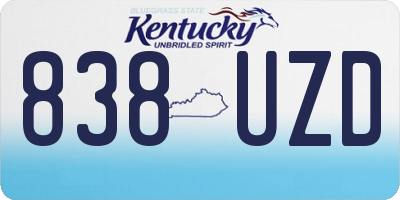 KY license plate 838UZD