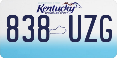 KY license plate 838UZG