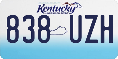KY license plate 838UZH
