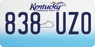 KY license plate 838UZO
