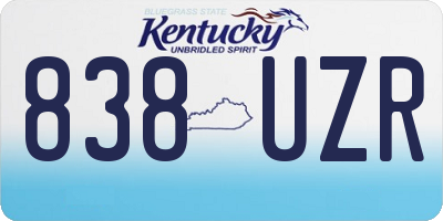 KY license plate 838UZR
