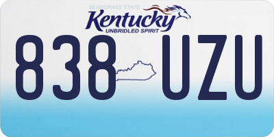 KY license plate 838UZU
