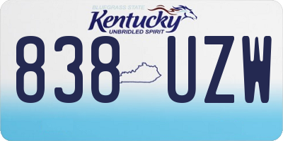 KY license plate 838UZW