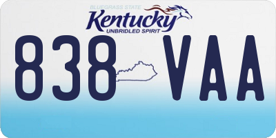 KY license plate 838VAA