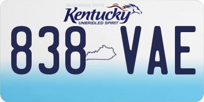 KY license plate 838VAE