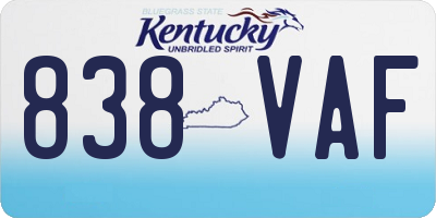KY license plate 838VAF