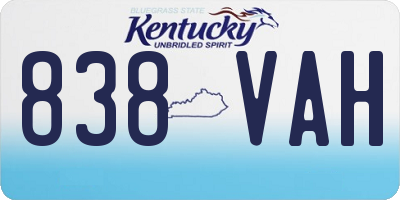 KY license plate 838VAH