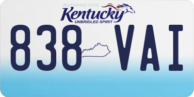 KY license plate 838VAI