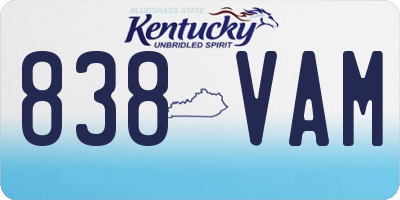 KY license plate 838VAM