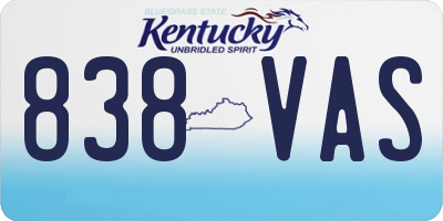 KY license plate 838VAS