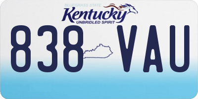 KY license plate 838VAU