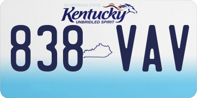 KY license plate 838VAV