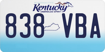 KY license plate 838VBA