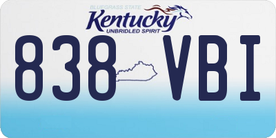 KY license plate 838VBI
