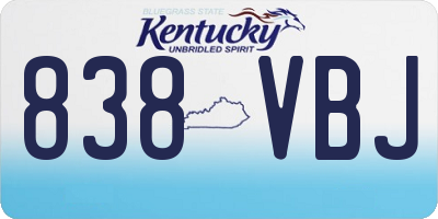 KY license plate 838VBJ