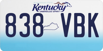 KY license plate 838VBK
