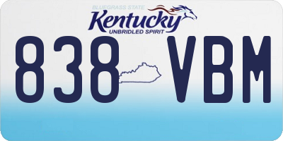 KY license plate 838VBM