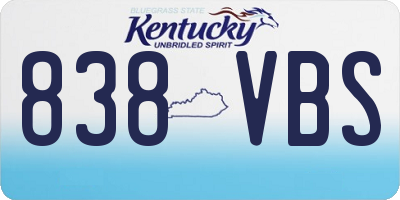 KY license plate 838VBS