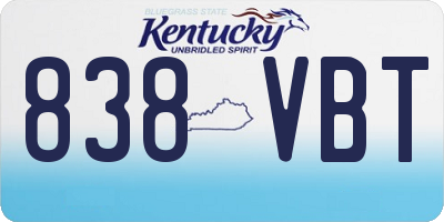 KY license plate 838VBT