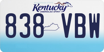 KY license plate 838VBW