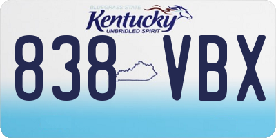KY license plate 838VBX