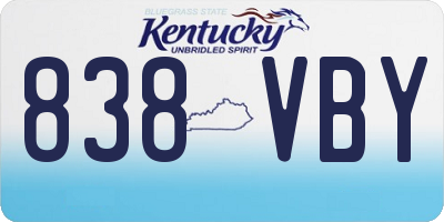 KY license plate 838VBY