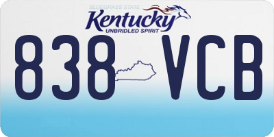 KY license plate 838VCB