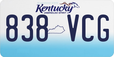 KY license plate 838VCG