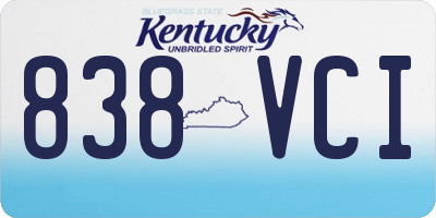 KY license plate 838VCI