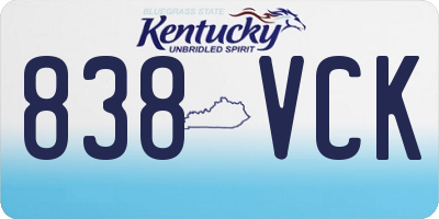 KY license plate 838VCK