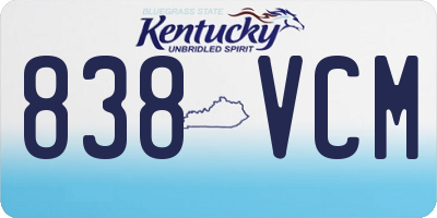 KY license plate 838VCM