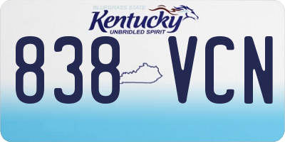 KY license plate 838VCN