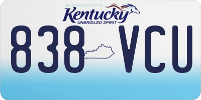 KY license plate 838VCU