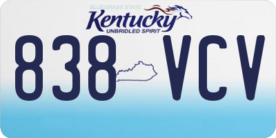 KY license plate 838VCV