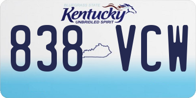 KY license plate 838VCW
