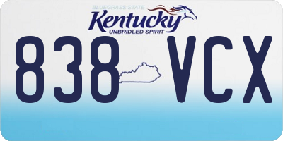 KY license plate 838VCX