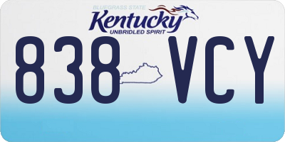 KY license plate 838VCY
