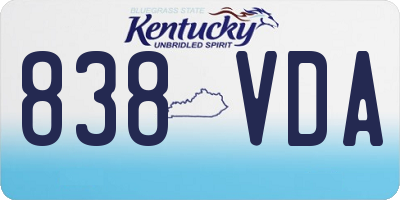 KY license plate 838VDA