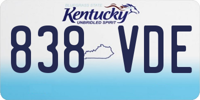 KY license plate 838VDE
