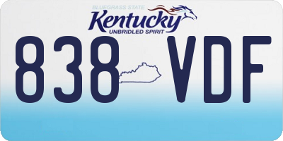 KY license plate 838VDF