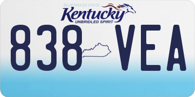 KY license plate 838VEA