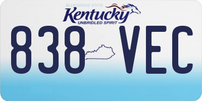 KY license plate 838VEC