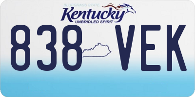KY license plate 838VEK