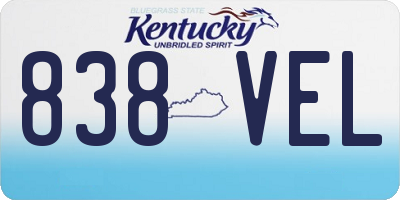 KY license plate 838VEL